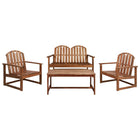 4-Piece Solid Acacia Wood Lounge Set
