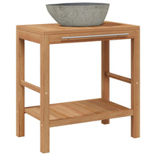 Badkamer Wastafelkast Met Rivierstenen Wastafel Teakhout 74 cm