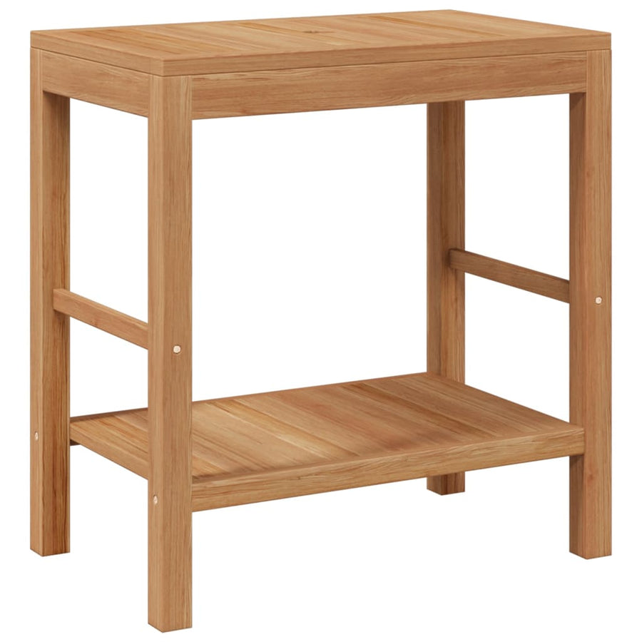 Badkamer Wastafelkast Met Rivierstenen Wastafel Teakhout 74 cm