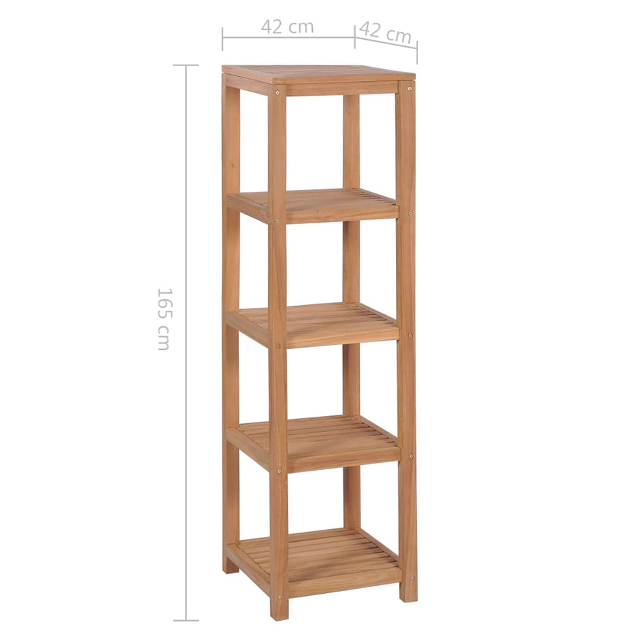 Badkamer Opbergrek 4-Laags 42X42X165 Cm Massief Teakhout