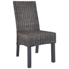 Dining Chairs 2 pcs Kubu Poly Rattan and Mahogany Wood Brown