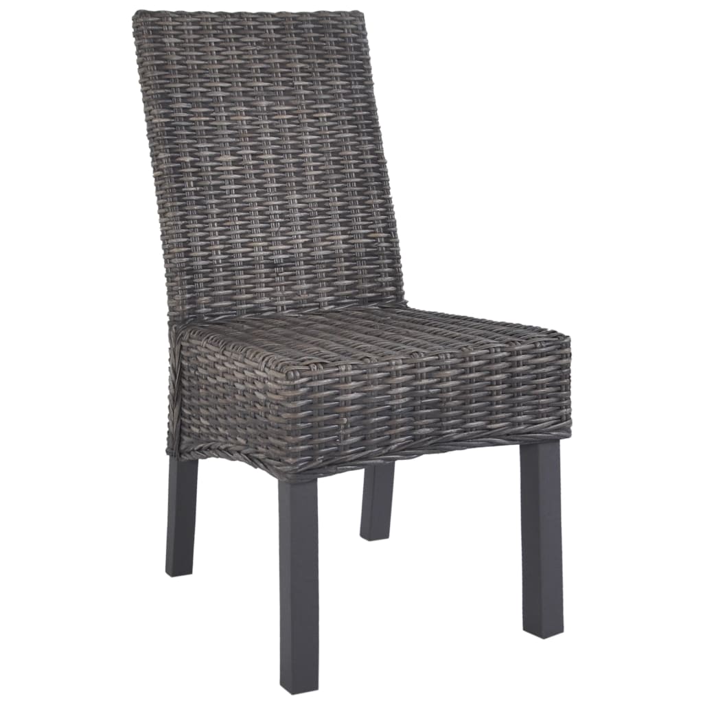Eetkamerstoelen Kubu Rattan En Mangohout 2 Bruin
