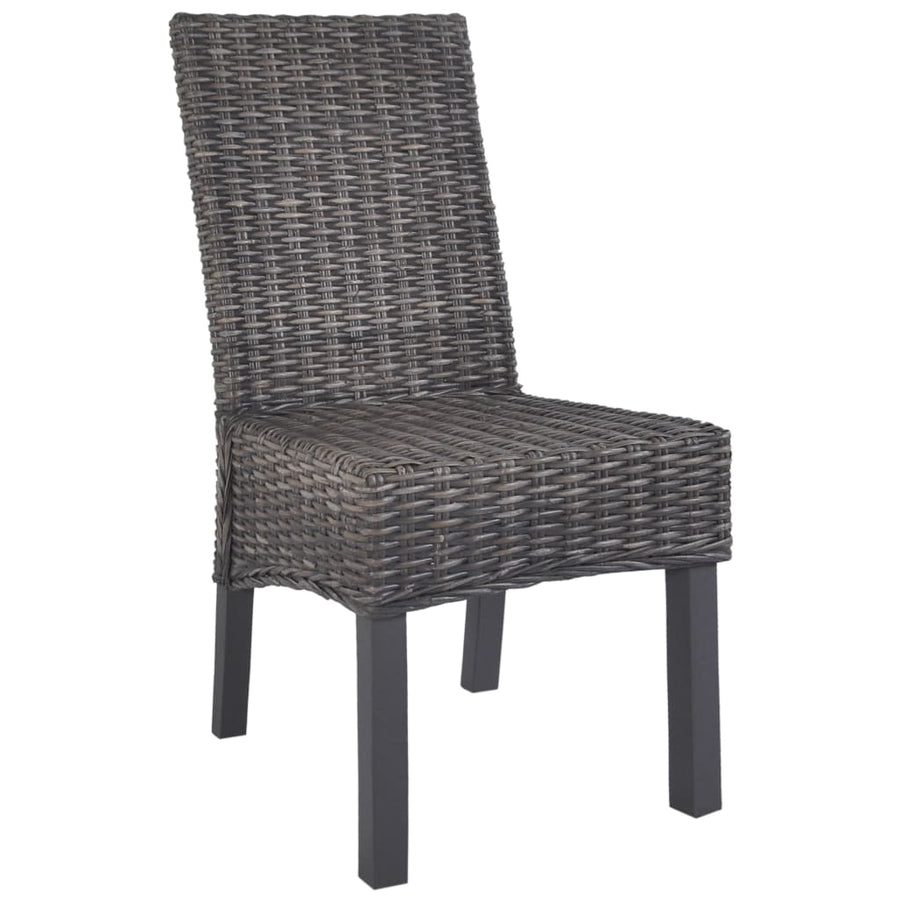 Eetkamerstoelen Kubu Rattan En Mangohout 2 Bruin