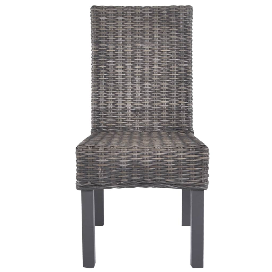 Eetkamerstoelen Kubu Rattan En Mangohout 2 Bruin