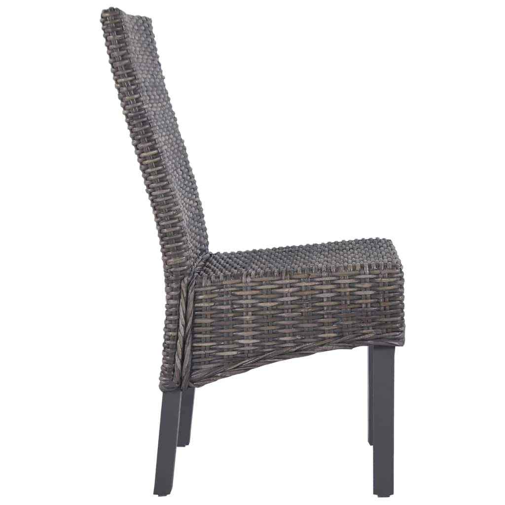Eetkamerstoelen Kubu Rattan En Mangohout 2 Bruin