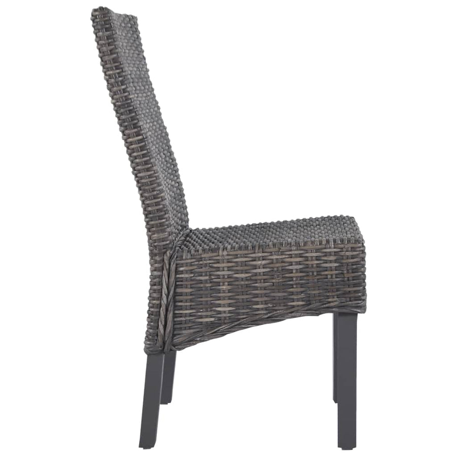 Eetkamerstoelen Kubu Rattan En Mangohout 2 Bruin