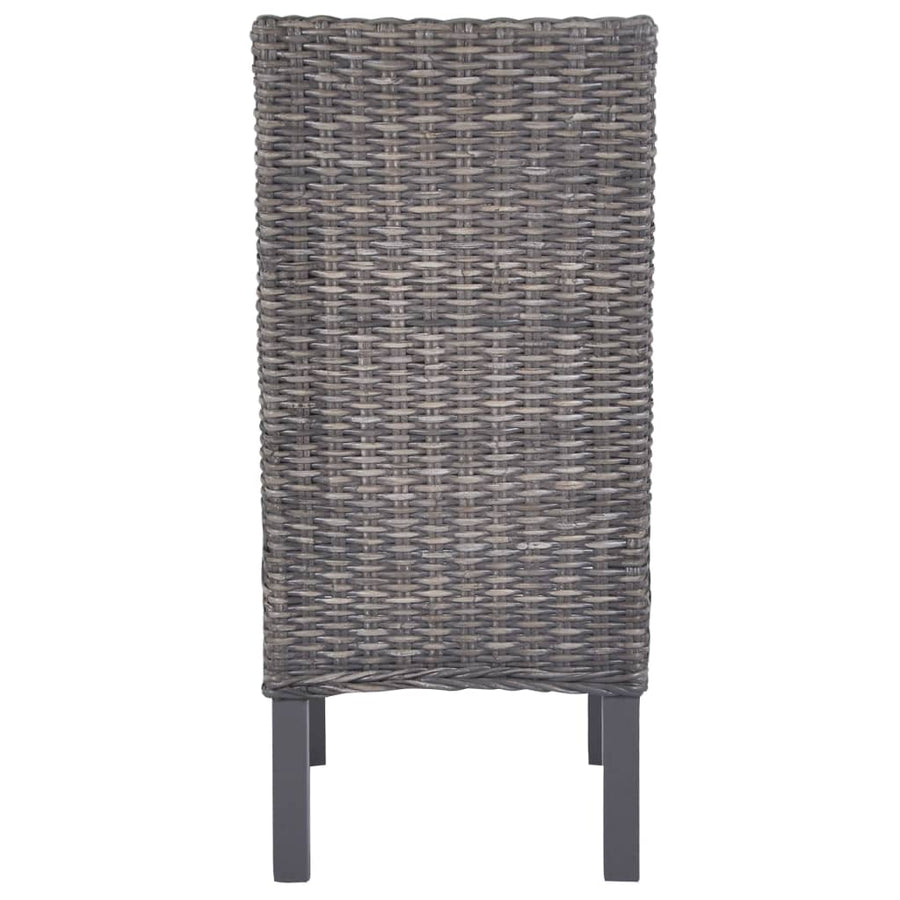 Eetkamerstoelen Kubu Rattan En Mangohout 2 Bruin