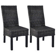 Eetkamerstoelen 2 stuks kubu rattan mahoniehout zwart 46x61x93 cm
