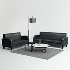Faux leather 2-seater sofa, black