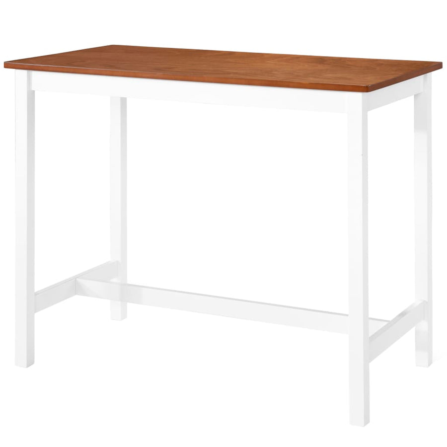 Bartafel- En Barstoelenset Massief Hout Bruin En -Delig 5