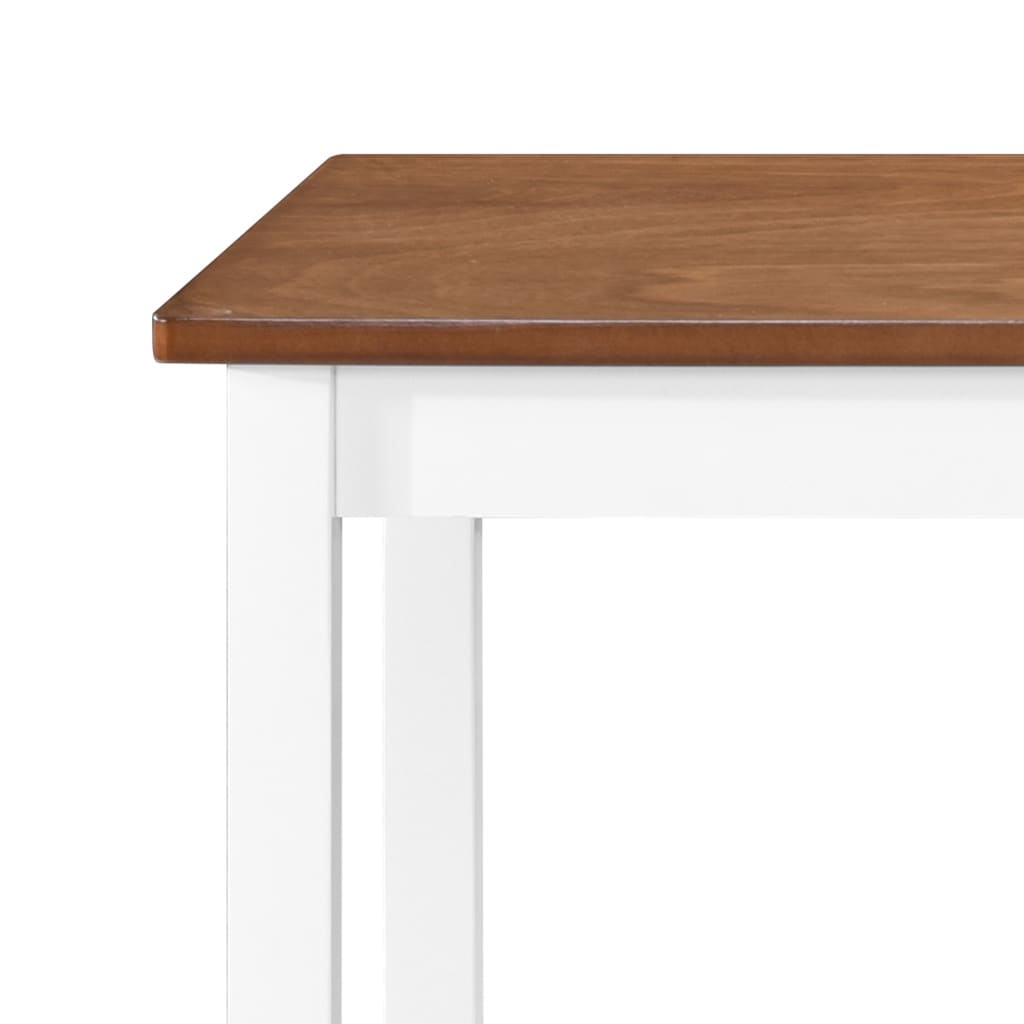 Bartafel- En Barstoelenset Massief Hout Bruin En -Delig 5