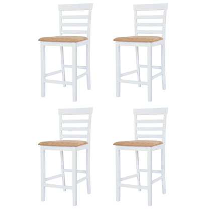 Bartafel- En Barstoelenset Massief Hout Bruin En -Delig 5