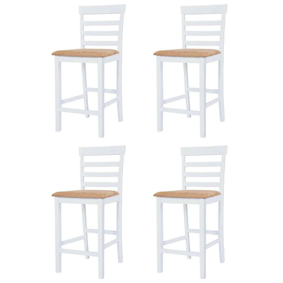 Bartafel- En Barstoelenset Massief Hout Bruin En -Delig 5