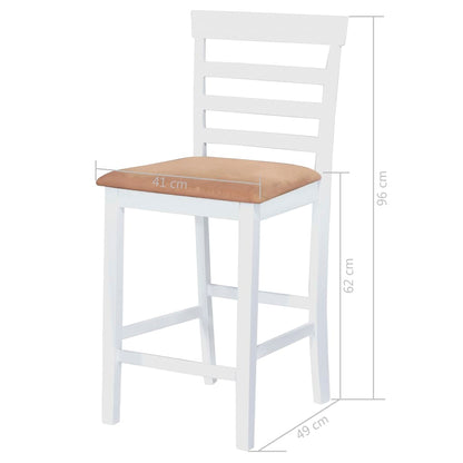 Bartafel- En Barstoelenset Massief Hout Bruin En -Delig 5