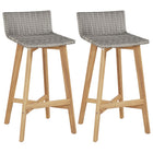 Bar Stools 2 pcs Solid Acacia Wood