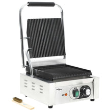 Panini Grill Gegroefd 800 W 3X30,5X20 Cm Roestvrij Staal