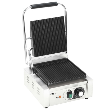 Panini Grill Gegroefd 800 W 3X30,5X20 Cm Roestvrij Staal