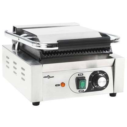 Panini Grill Gegroefd 800 W 3X30,5X20 Cm Roestvrij Staal