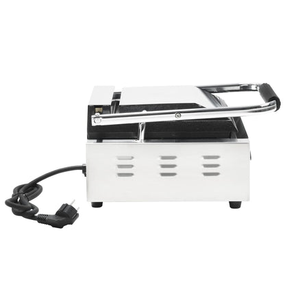 Panini Grill Gegroefd 800 W 3X30,5X20 Cm Roestvrij Staal