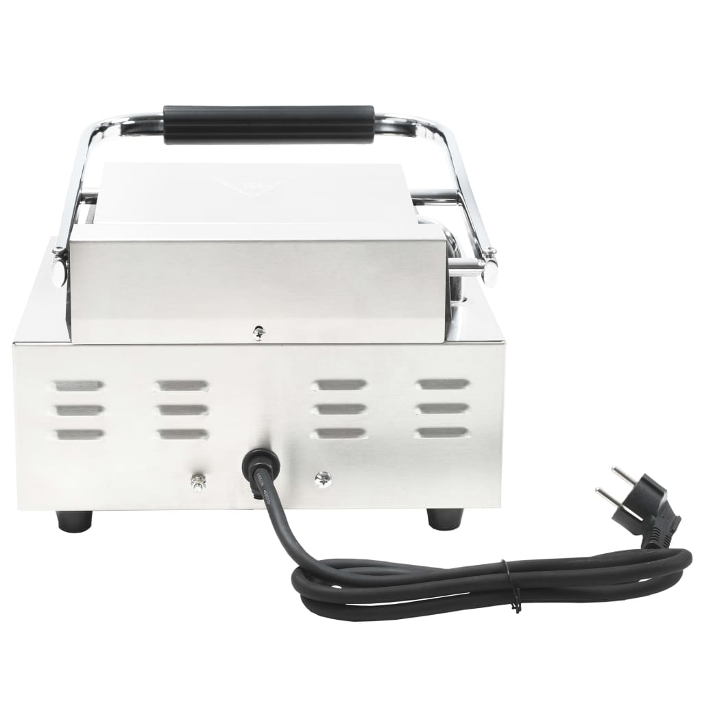 Panini Grill Gegroefd 800 W 3X30,5X20 Cm Roestvrij Staal
