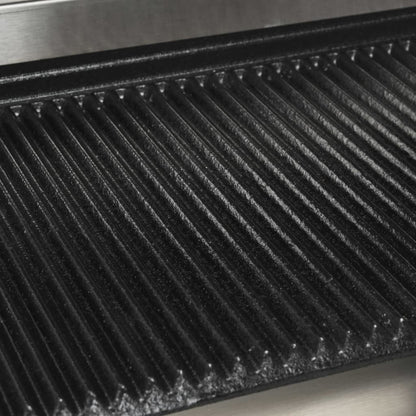 Panini Grill Gegroefd 800 W 3X30,5X20 Cm Roestvrij Staal