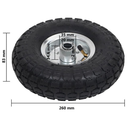Steekwagenwielen 4,10/3,50-4 (60X83) Rubber St 2
