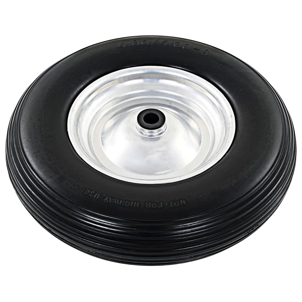 Kruiwagenwielen Met Assen 4,00-8 390 Mm Massief Pu 2 St