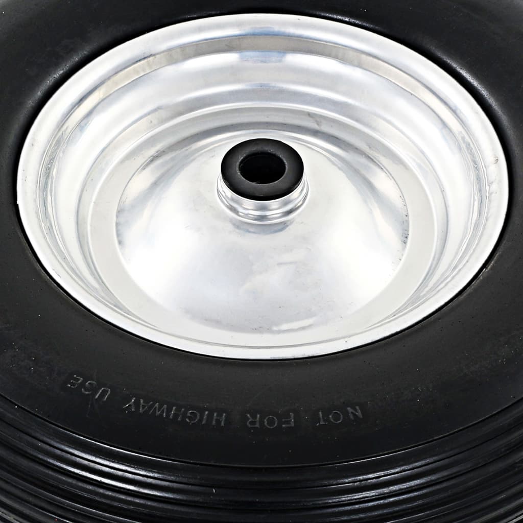 Kruiwagenwielen Met Assen 4,00-8 390 Mm Massief Pu 2 St