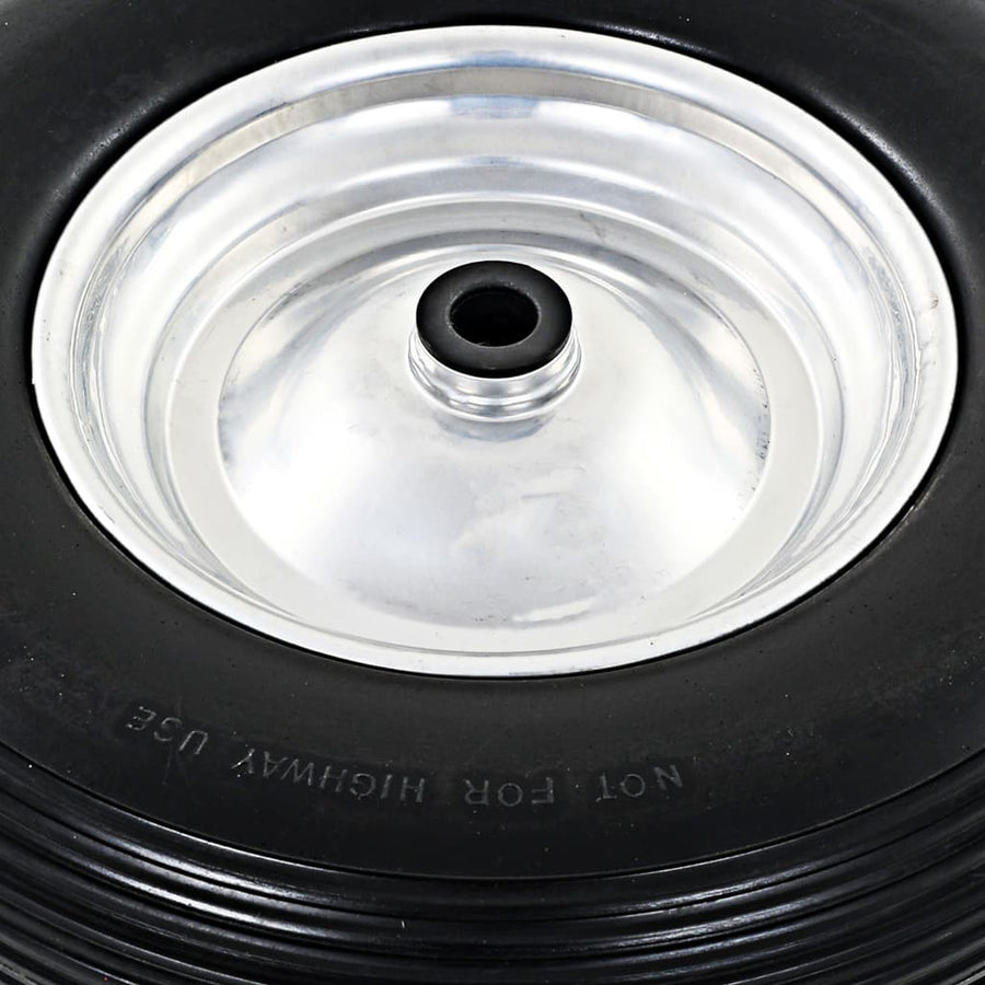 Kruiwagenwielen Met Assen 4,00-8 390 Mm Massief Pu 2 St