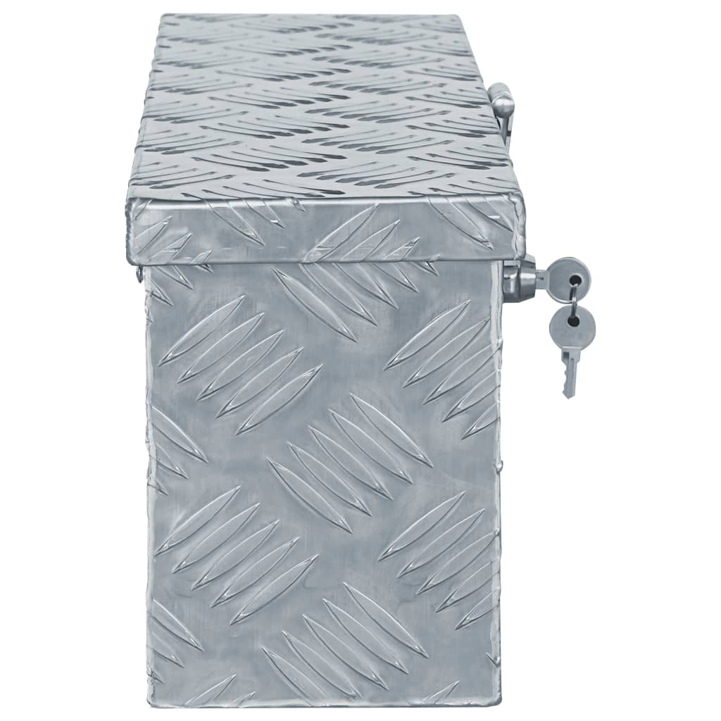 Aluminium Kist 48,5X4X20 Cm Kleurig 48.5 x 14 x 20 cm Zilver