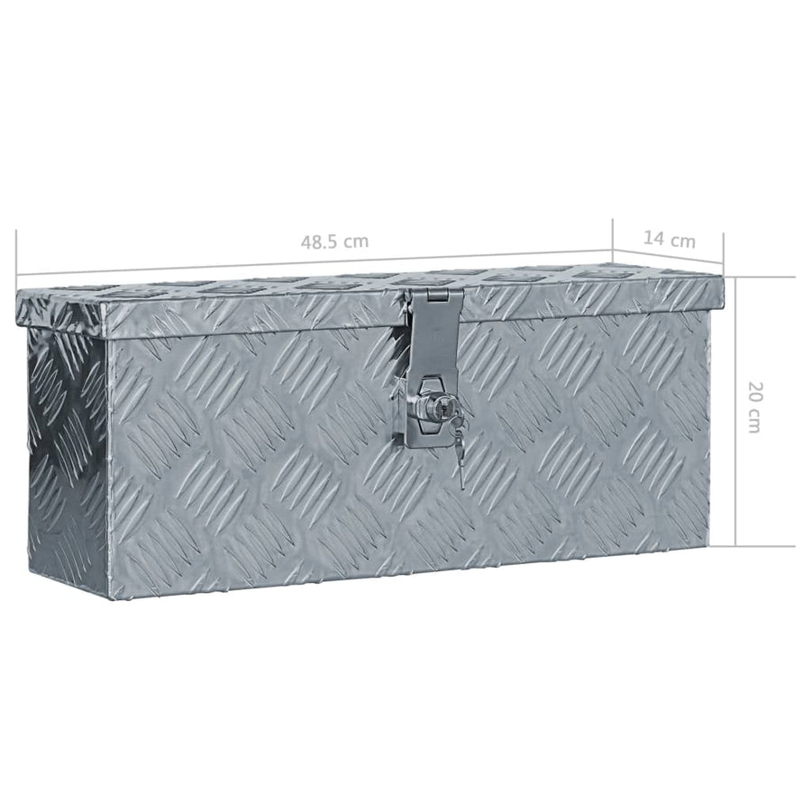 Aluminium Kist 48,5X4X20 Cm Kleurig 48.5 x 14 x 20 cm Zilver