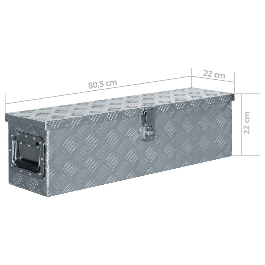 Aluminium Kist 80,5X22X22 Cm Kleurig 80.5 x 22 x 22 cm Zilver