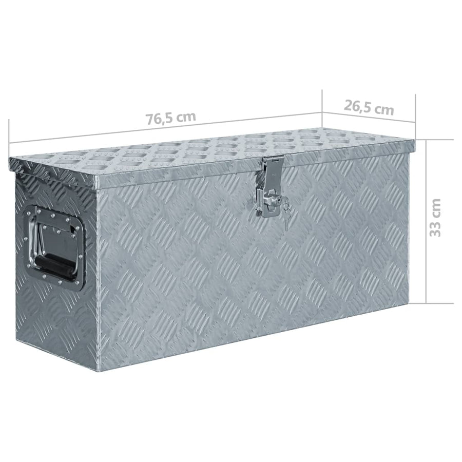 Aluminium Kist 76,5X26,5X33 Cm Kleurig 76.5 x 26.5 x 33 cm Zilver