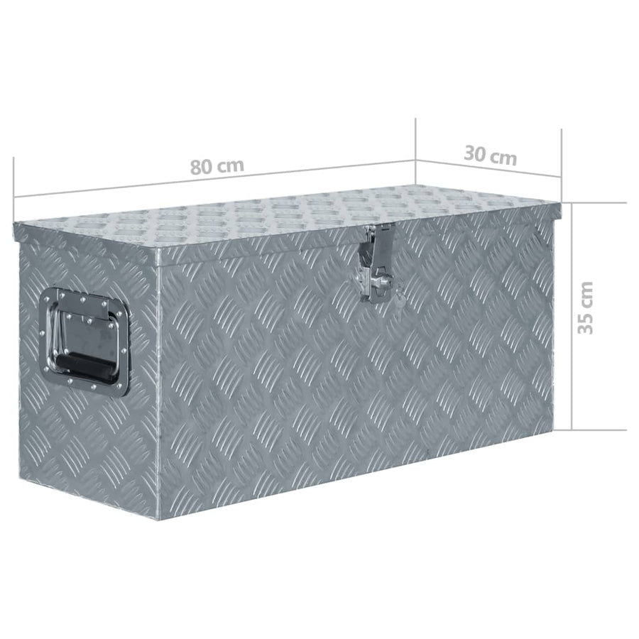 Aluminium Kist Kleurig 80 x 30 x 35 cm Zilver
