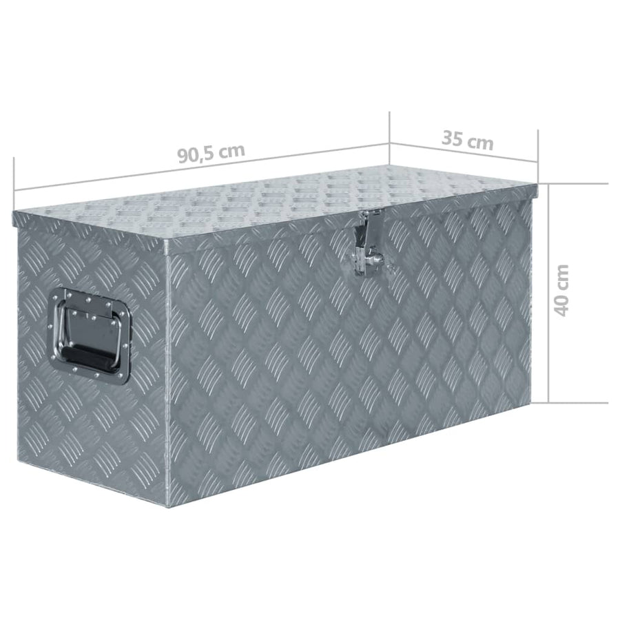 Aluminium Kist 90,5X35X40 Cm Kleurig 90.5 x 35 x 40 cm Zilver