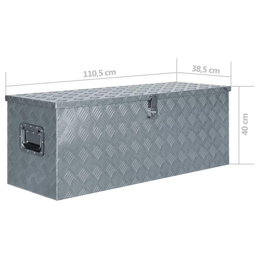 Aluminium Kist 0,5X38,5X40 Cm Kleurig 110.5 x 38.5 x 40 cm Zilver