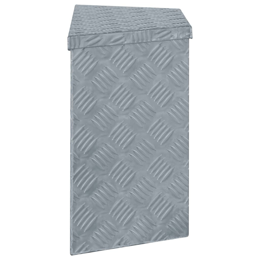 Aluminium kist trapezoïde 70x24x42 cm zilverkleurig