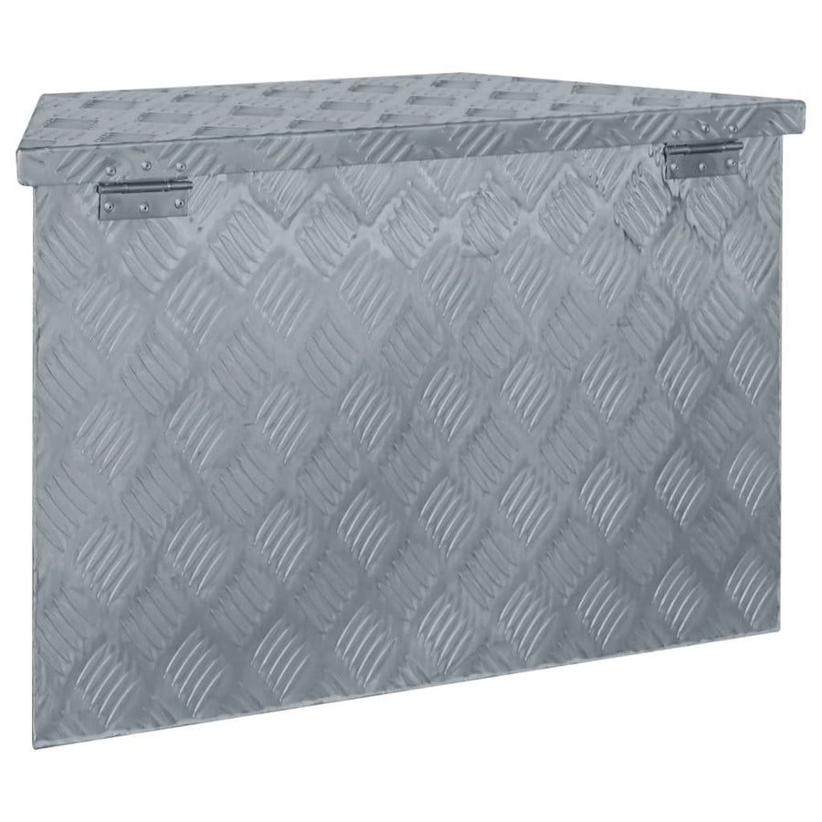 Aluminium kist trapezoïde 70x24x42 cm zilverkleurig