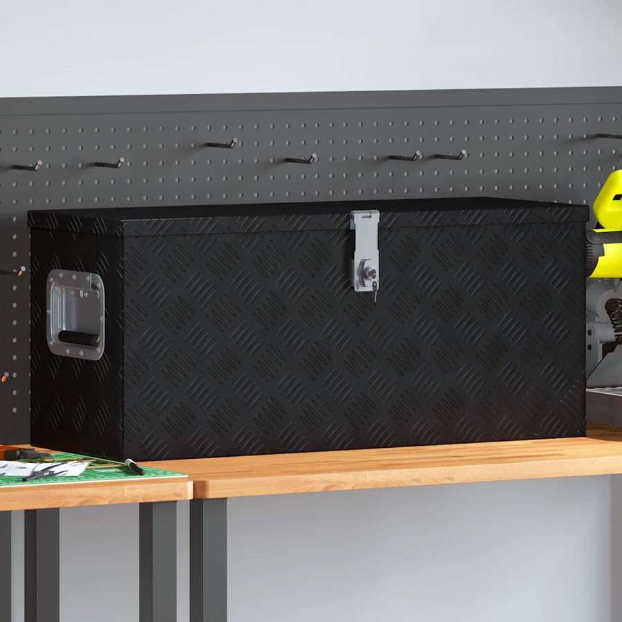 Aluminium kist trapezoïde 70x24x42 cm zilverkleurig