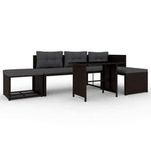 -Delige Loungeset Poly Rattan Bruin