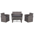 -Delige Loungeset Met Kussens Poly Rattan 4