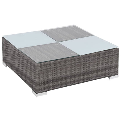 -Delige Loungeset Met Kussens Poly Rattan Grijs