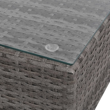 -Delige Loungeset Met Kussens Poly Rattan Grijs