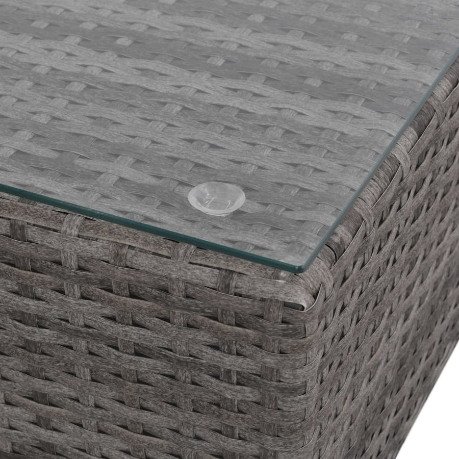-Delige Loungeset Met Kussens Poly Rattan Grijs