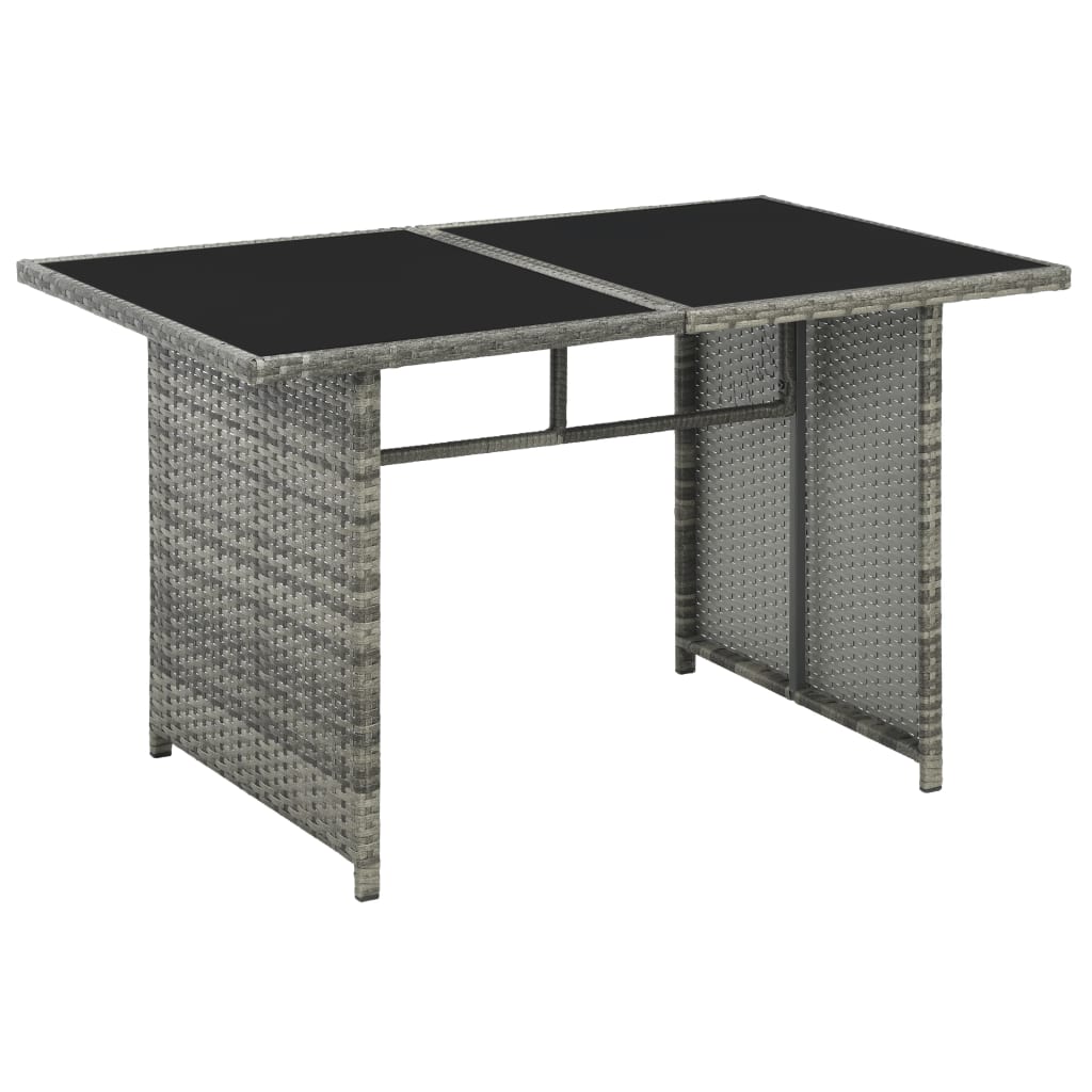 -Delige Loungeset Met Kussens Poly Rattan Grijs