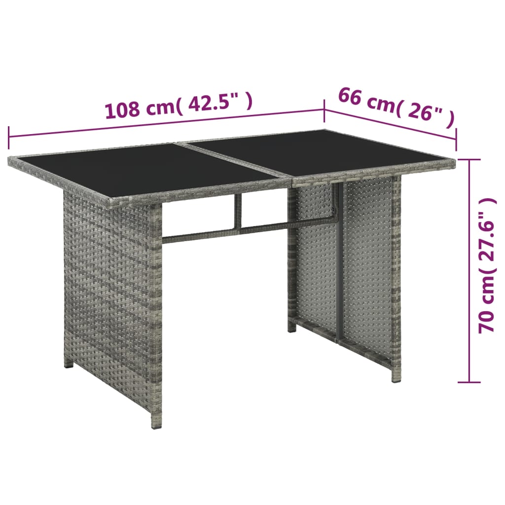 -Delige Loungeset Met Kussens Poly Rattan Grijs