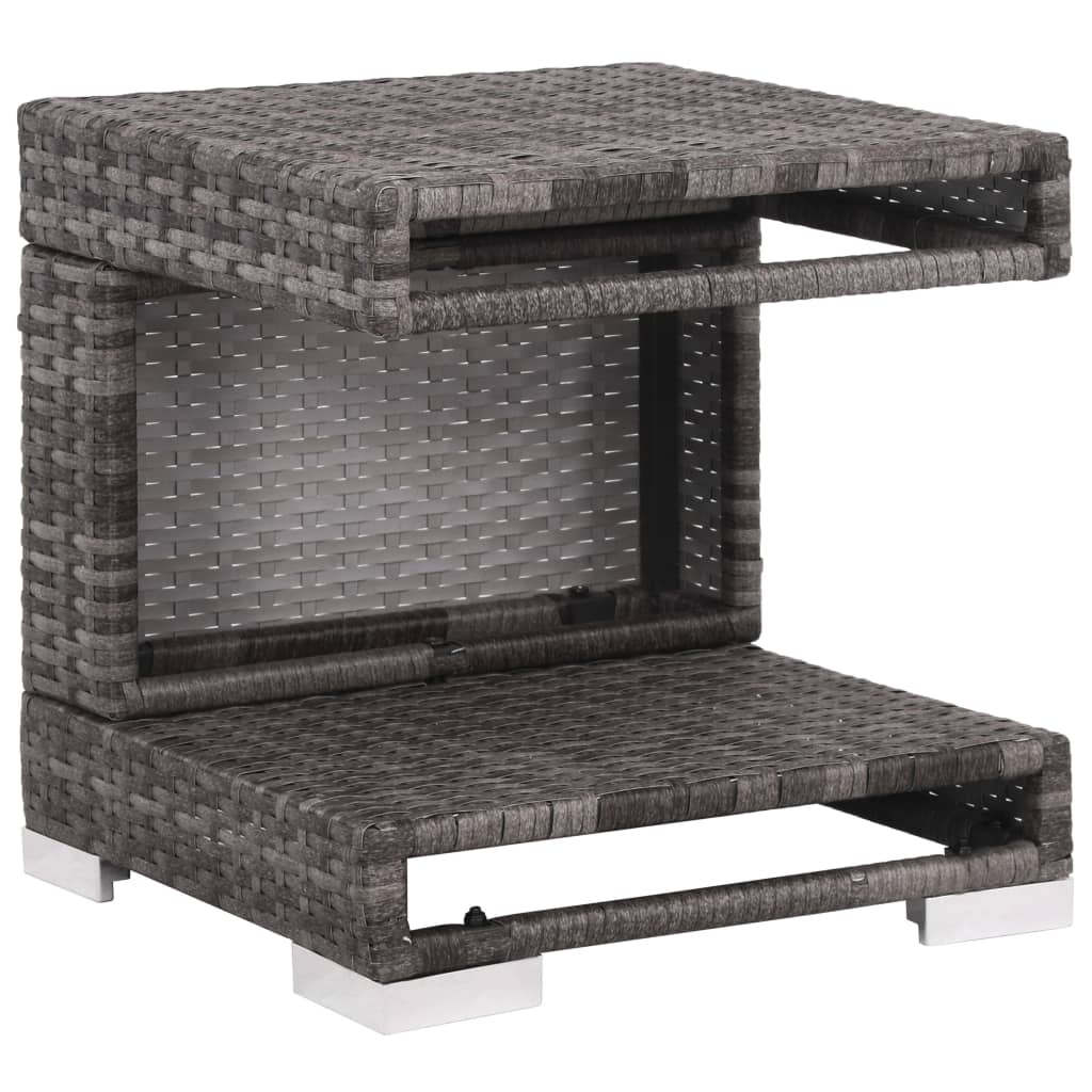 Loungeset Met Kussens Poly Rattan Grijs
