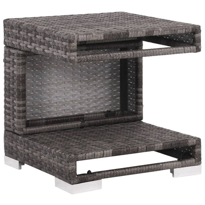 Loungeset Met Kussens Poly Rattan Grijs