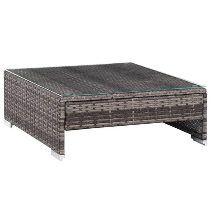 Loungeset Met Kussens Poly Rattan Grijs