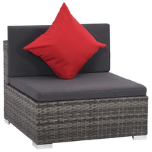 8-Delige Loungeset Met Kussens Poly Rattan Grijs